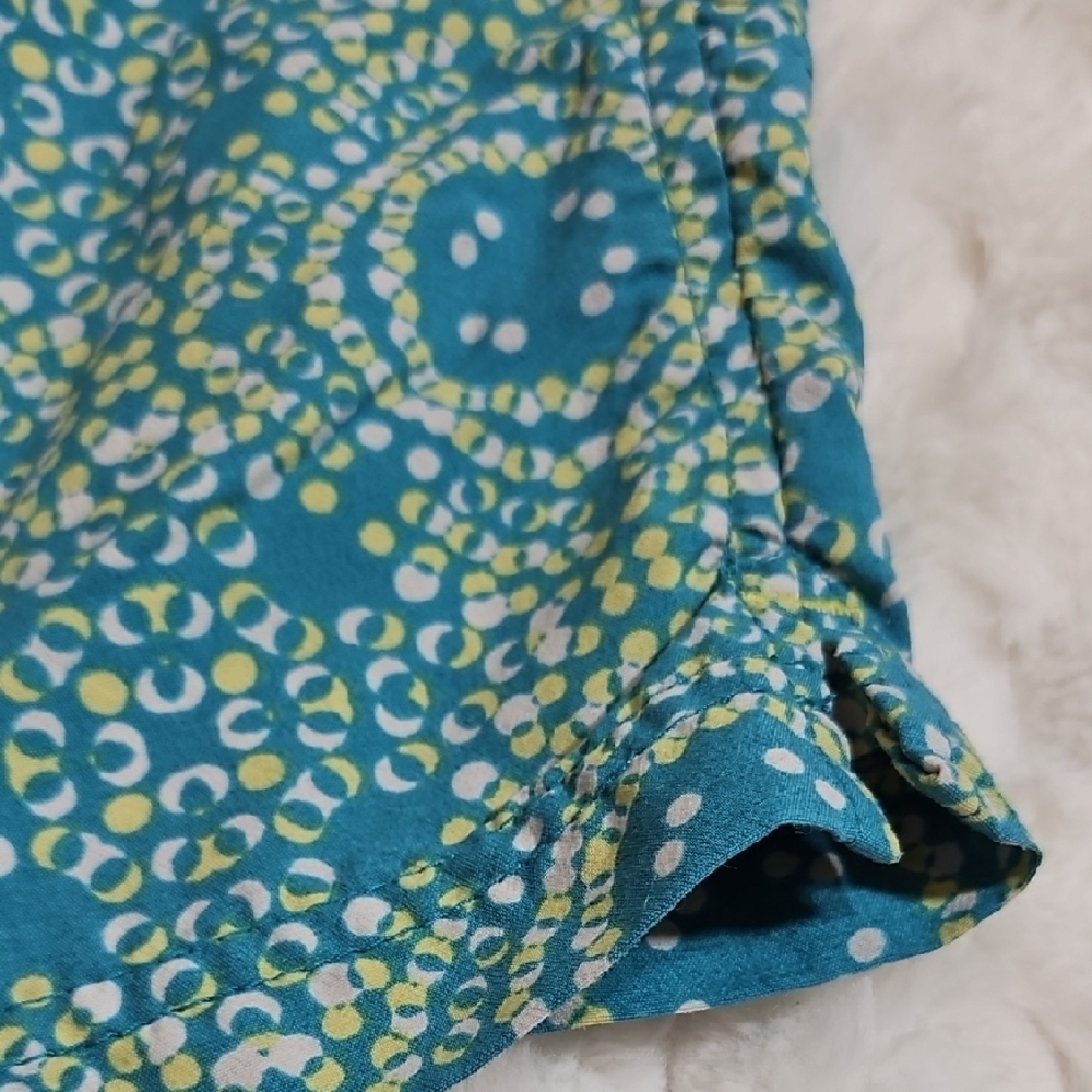 Columbia Teal and White Patterned Women's High Waist Shorts - Picture 4 of 6